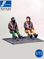 US pilots seated in a/ c WWII - 2 figures - Image 1