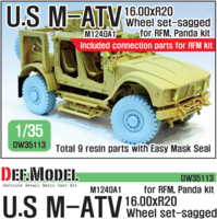 US M1240A1 M-atv Sagged wheel set ( for RFM 1/35) - Image 1