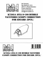 Avia S-199 Bubble vacuform canopy correction set for Eduard closed version 2pcs.