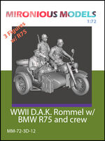 WWII D.A.K. Rommel with BMW R75 and crew - Image 1